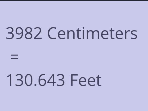 3982 CM TO FEET