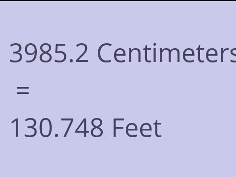 3985.2 CM TO FEET