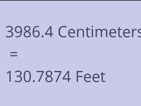 3986.4 CM TO FEET
