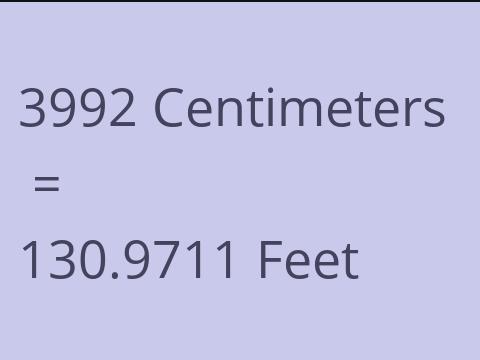 3992 CM TO FEET