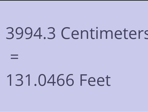 3994.3 CM TO FEET