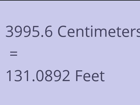 3995.6 CM TO FEET