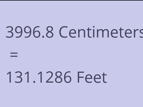 3996.8 CM TO FEET