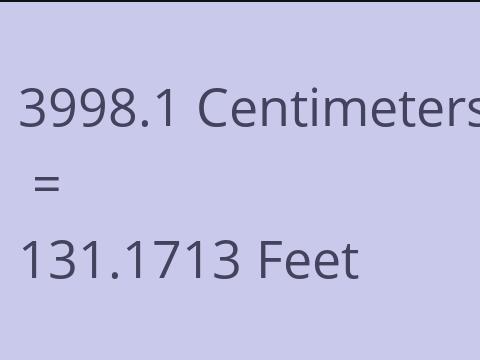 3998.1 CM TO FEET
