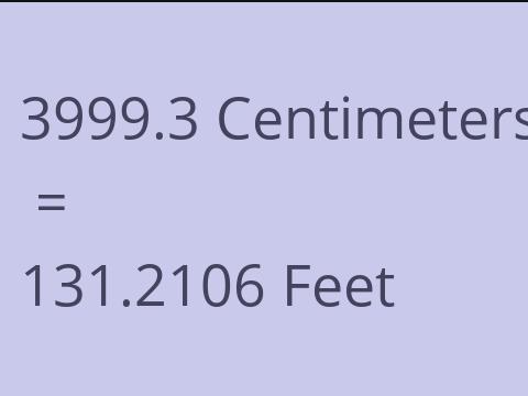 3999.3 CM TO FEET