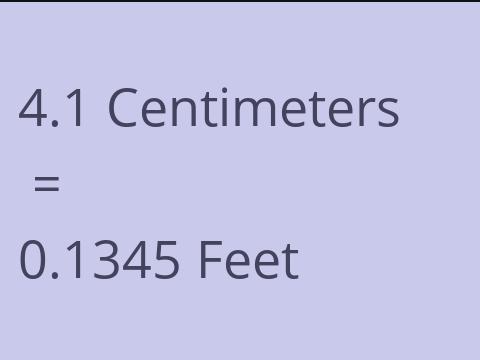 4.1 CM TO FEET