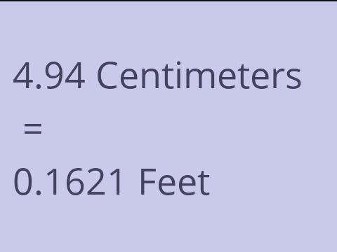 4.94 CM TO FEET