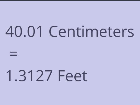 40.01 CM TO FEET