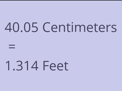 40.05 CM TO FEET