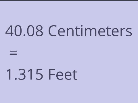 40.08 CM TO FEET