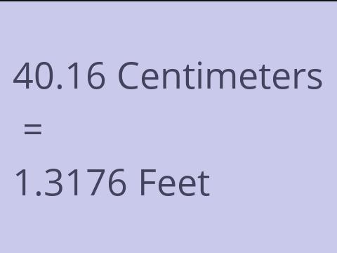 40.16 CM TO FEET