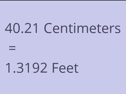 40.21 CM TO FEET