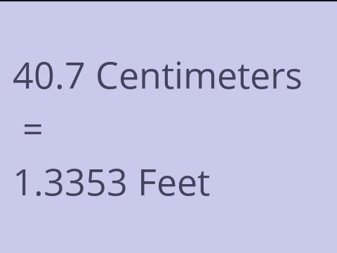 40.7 CM TO FEET