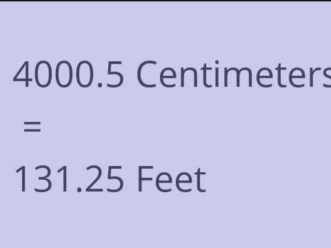 4000.5 CM TO FEET