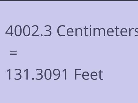 4002.3 CM TO FEET