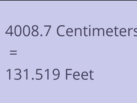 4008.7 CM TO FEET