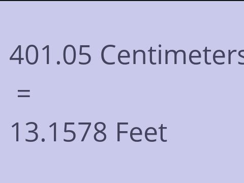 401.05 CM TO FEET