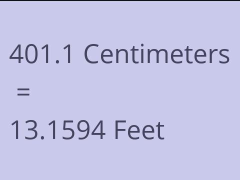 401.1 CM TO FEET