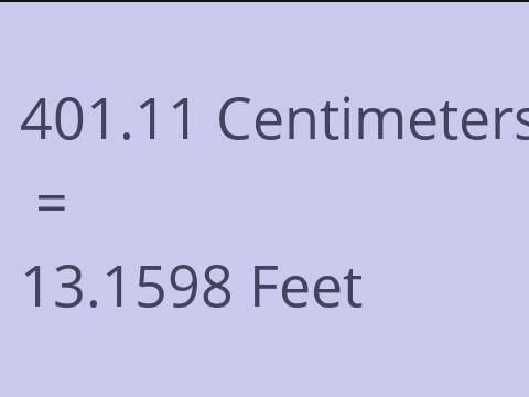 401.11 CM TO FEET