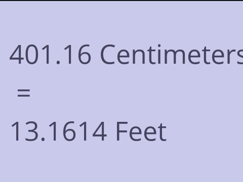 401.16 CM TO FEET