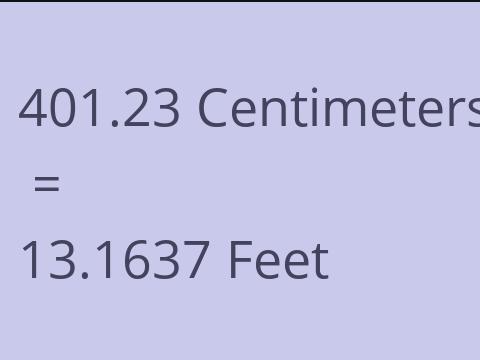 401.23 CM TO FEET