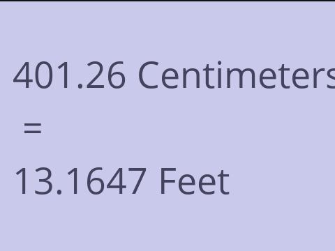 401.26 CM TO FEET