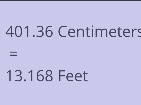 401.36 CM TO FEET