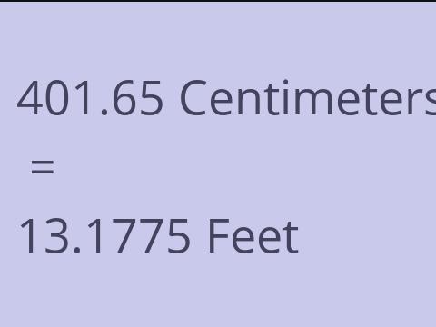 401.65 CM TO FEET