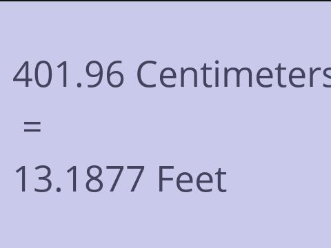 401.96 CM TO FEET