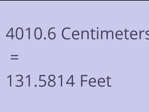 4010.6 CM TO FEET