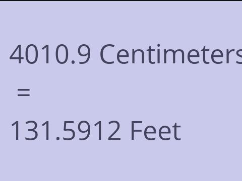 4010.9 CM TO FEET