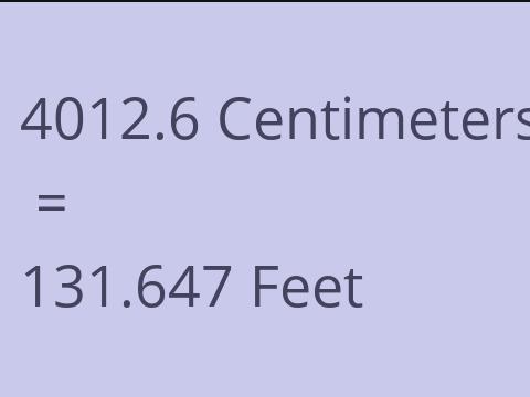 4012.6 CM TO FEET