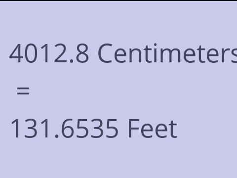 4012.8 CM TO FEET