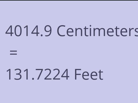 4014.9 CM TO FEET