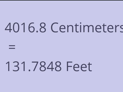 4016.8 CM TO FEET