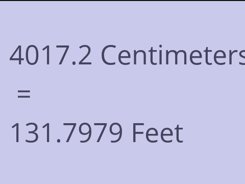 4017.2 CM TO FEET