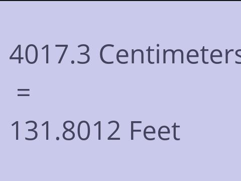 4017.3 CM TO FEET
