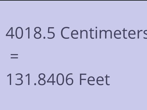 4018.5 CM TO FEET