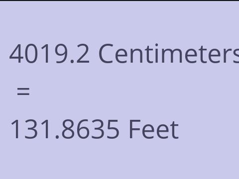 4019.2 CM TO FEET