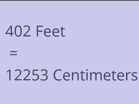 402 FEET TO CM