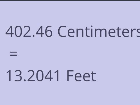 402.46 CM TO FEET