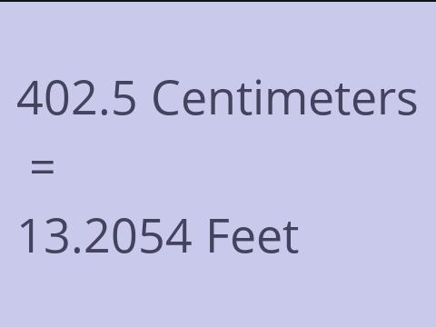 402.5 CM TO FEET