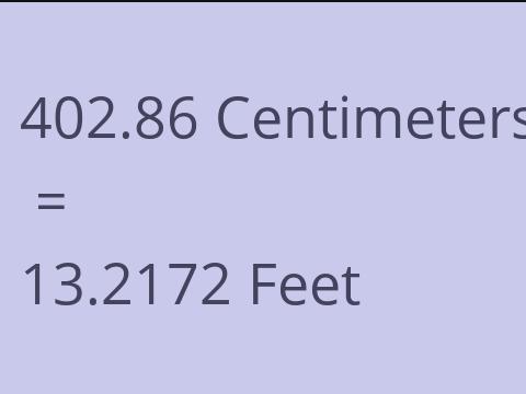 402.86 CM TO FEET