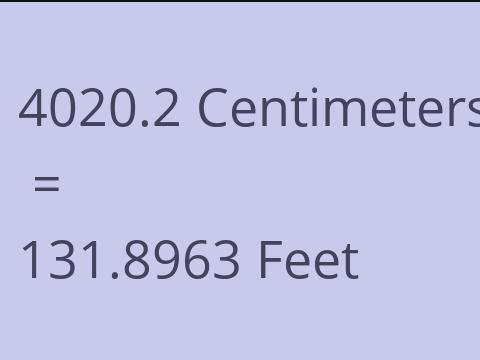 4020.2 CM TO FEET