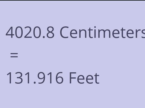 4020.8 CM TO FEET