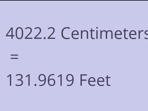4022.2 CM TO FEET