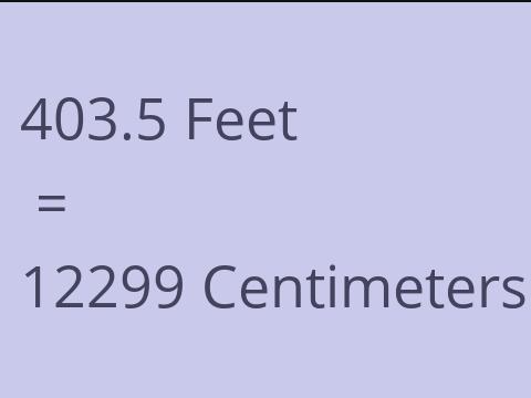 403.5 FEET TO CM