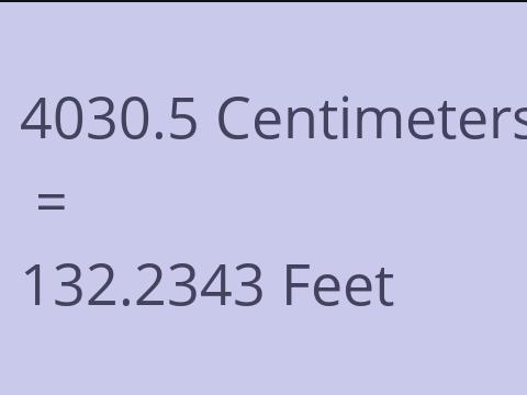 4030.5 CM TO FEET