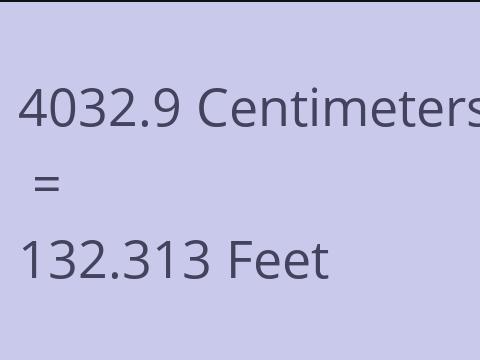 4032.9 CM TO FEET