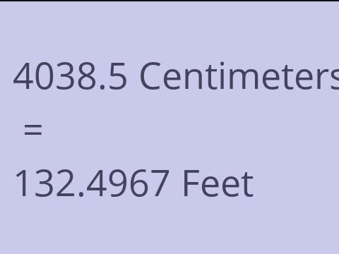 4038.5 CM TO FEET